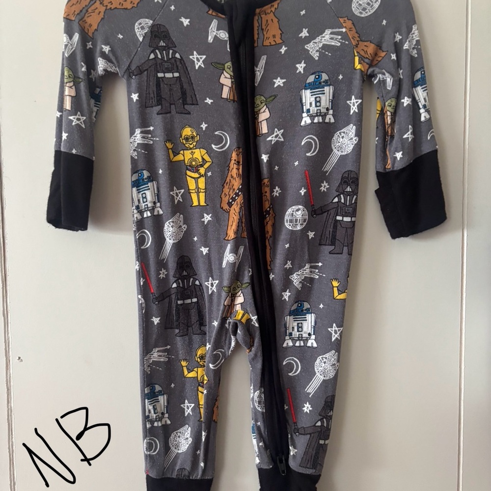 Star Wars Kids One Piece Pajama - Gray Little Sleepies newborn